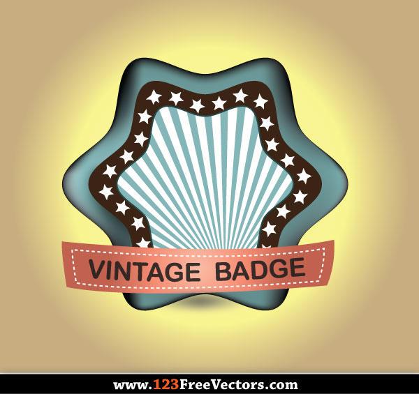 600x565 Retro Vintage Badge Vector 123freevectors