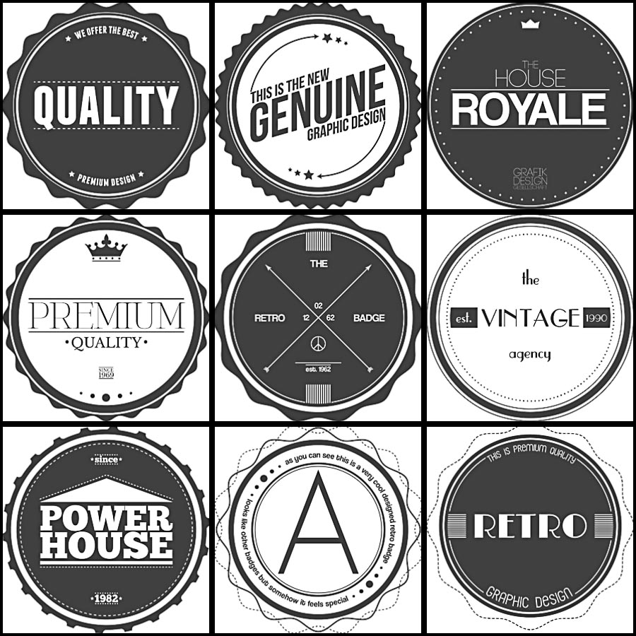 900x900 Retro Design Labels And Badges Set Vector Free Download
