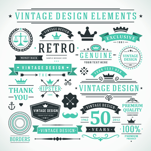 500x500 Vintage Robbon Banner With Labels Vector Free Vector In