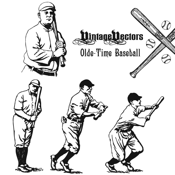 600x600 Vector Art Olde Time Baseball Vectors (Free Download) Vintage