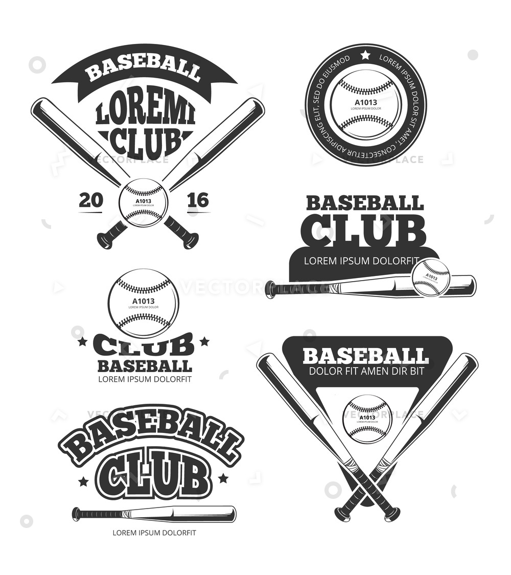 1000x1125 Vintage Baseball Sports Old Logos Labels Vector Illustration 28796