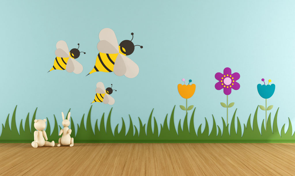 1024x614 Flowers And Bees On The Wall Free Download Eps Files