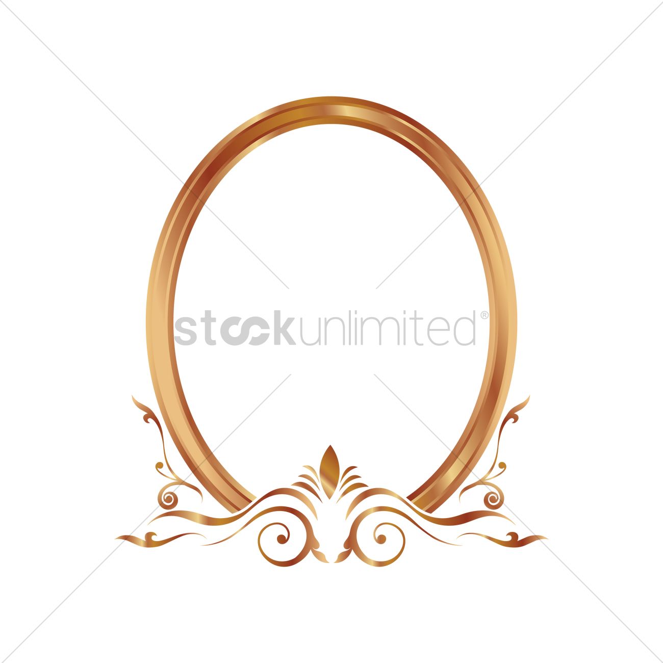 1300x1300 Golden Vintage Border Vector Image