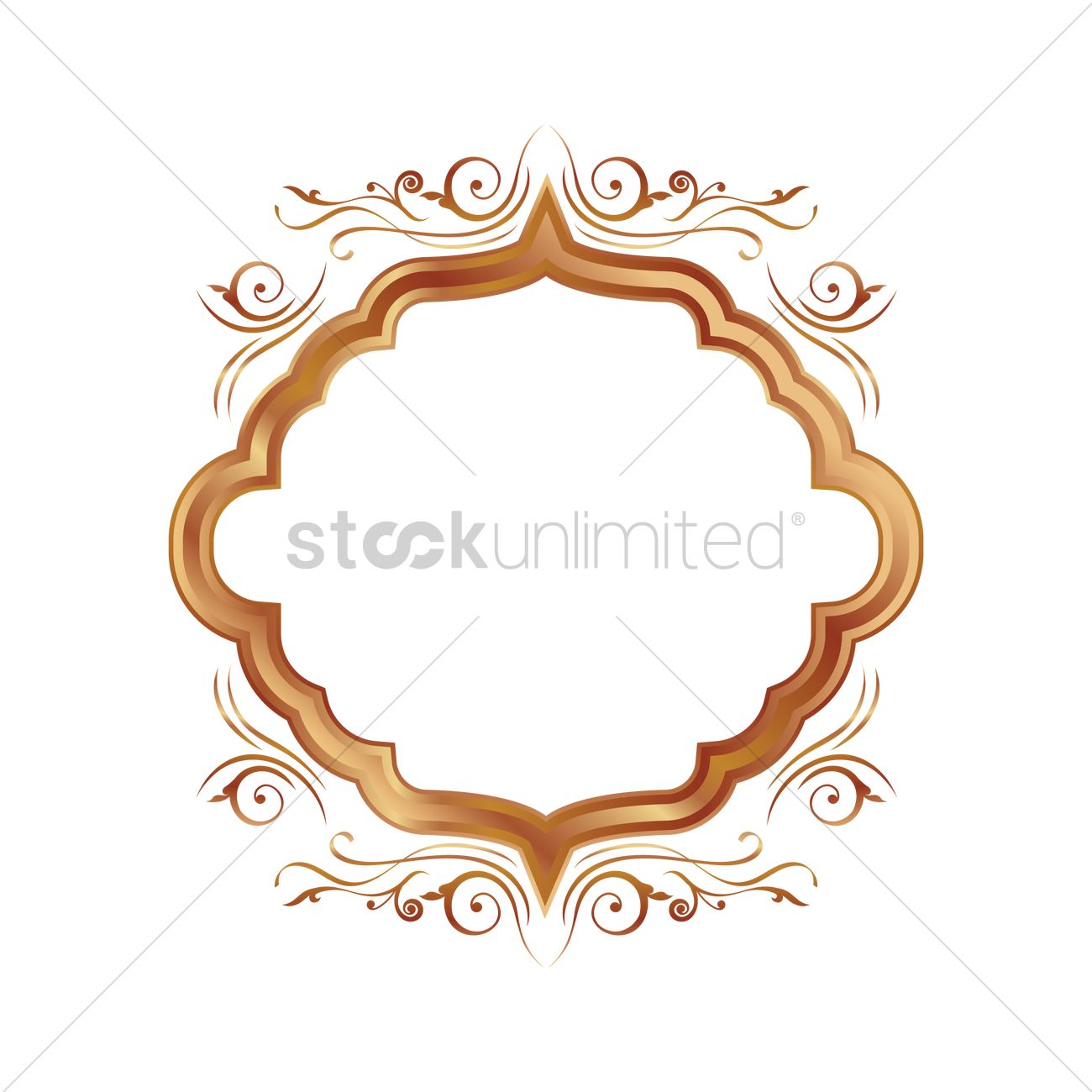 1300x1300 Golden Vintage Border Vector Image