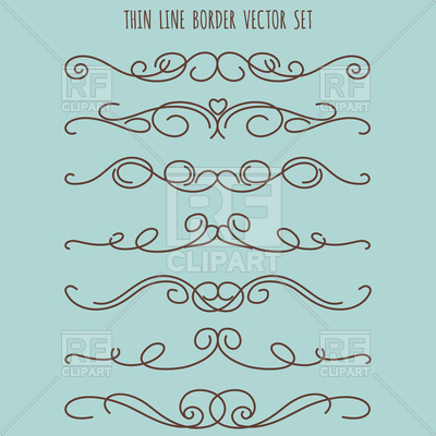 400x400 Hand Drawn Vintage Thin Line Border Set Vector Image Vector