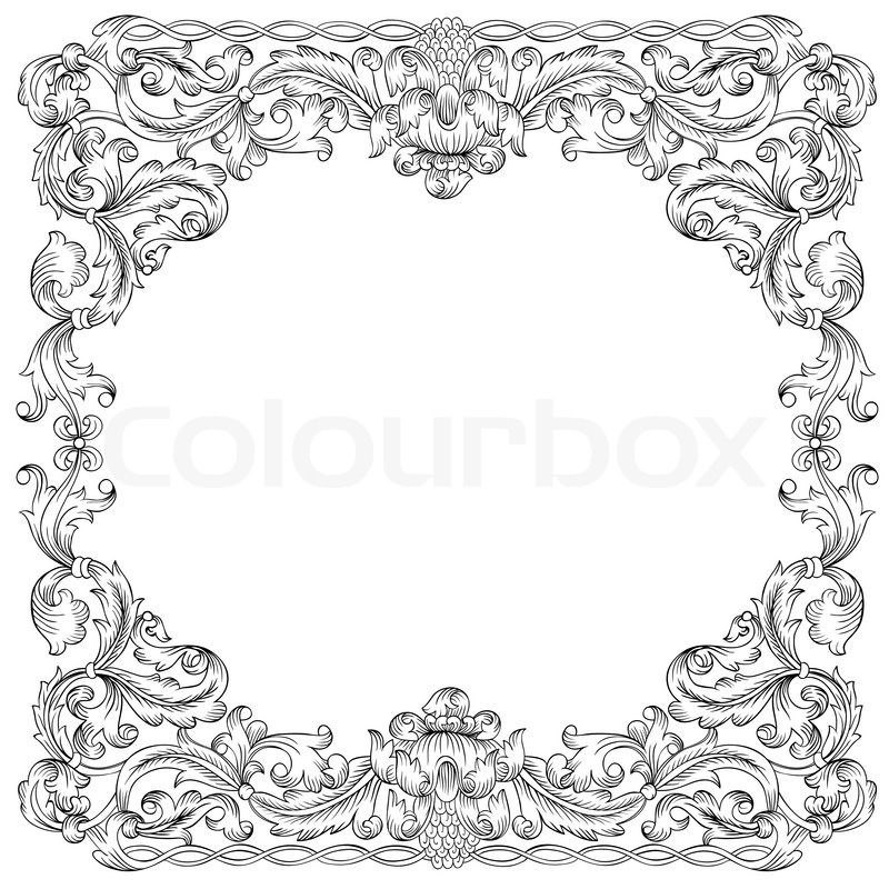 800x800 Vintage Floral Border, Vector Stock Vector Colourbox