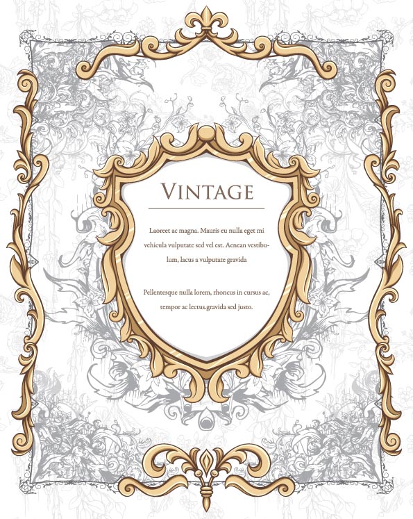 595x747 Vintage Frame Borders Vector