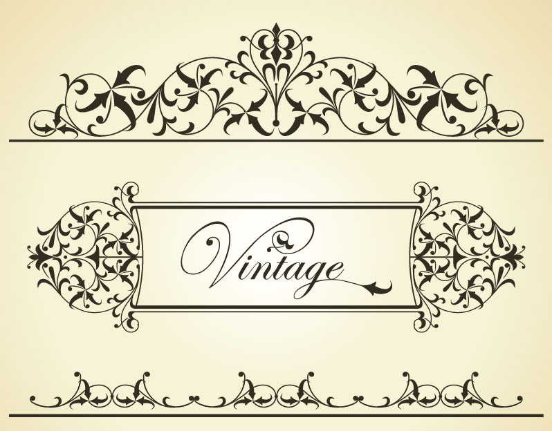 798x624 Vintage Patterns Border Vector 3 Vector Sources