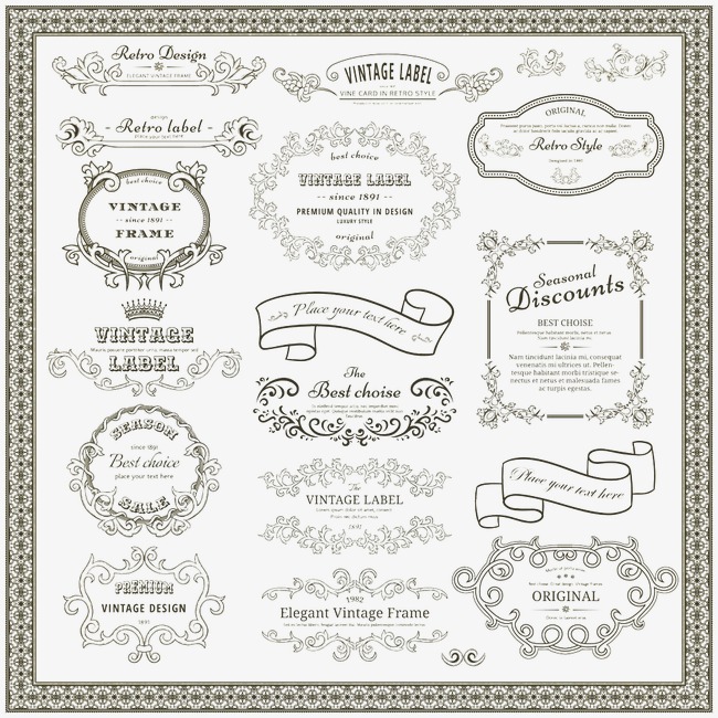 650x650 Vector Vintage Border, Continental, Frame, Pattern Png And Vector