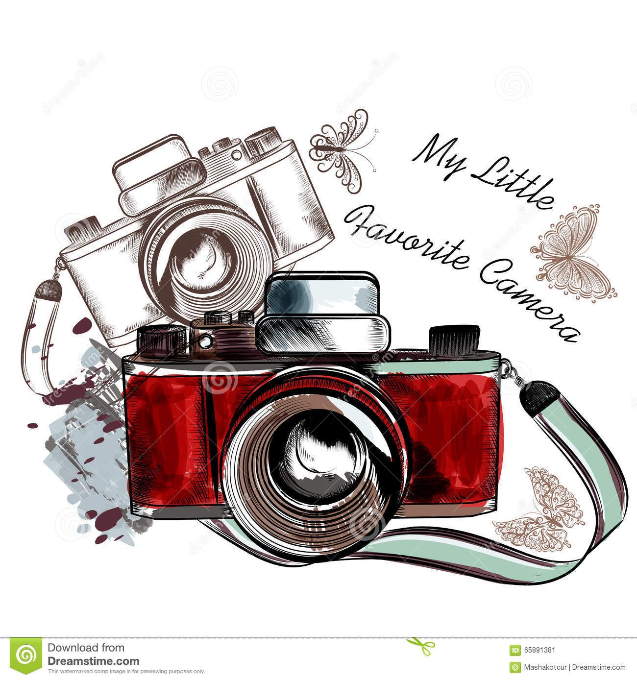 1300x1390 Vintage Camera Graphic Cute Hand Drawn Vintage Camera Vector