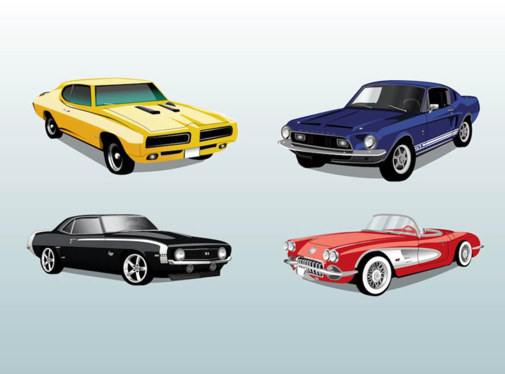 1024x760 Retro Cars Vector Vector Art Amp Graphics