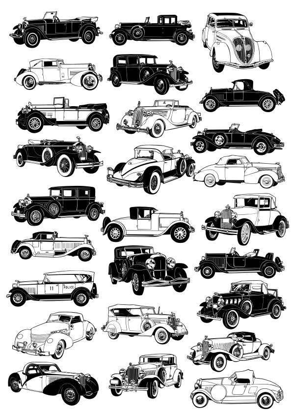 595x842 Vintage Car Vectors Free Vector Download