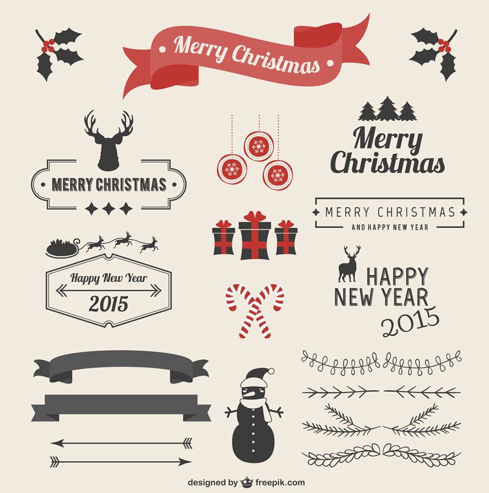956x963 Vintage Christmas Vector Ornaments Christmas