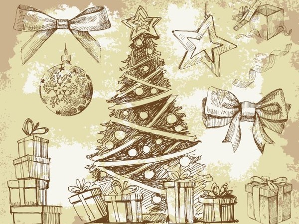 600x450 Vintage New Year Christmas Elements