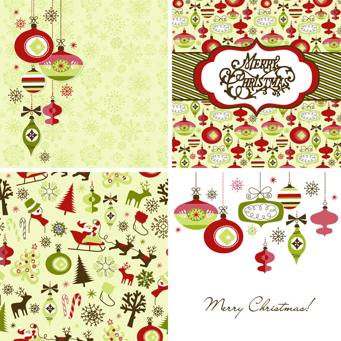 700x700 Vintage Style Christmas Cards 3 Free Vector Graphic Download