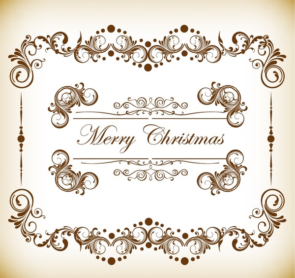 600x564 Vintage Christmas Frame Vector Illustration Free Vector In