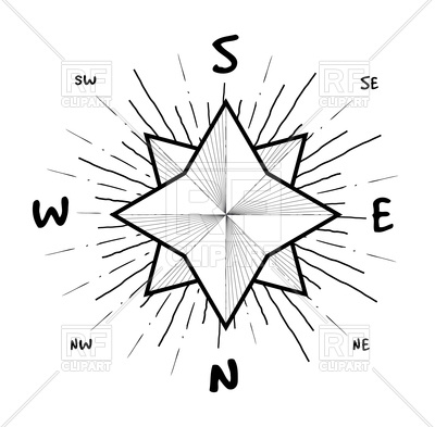 400x393 Hipster Style Vintage Compass With Starbursts Ray Vector Image