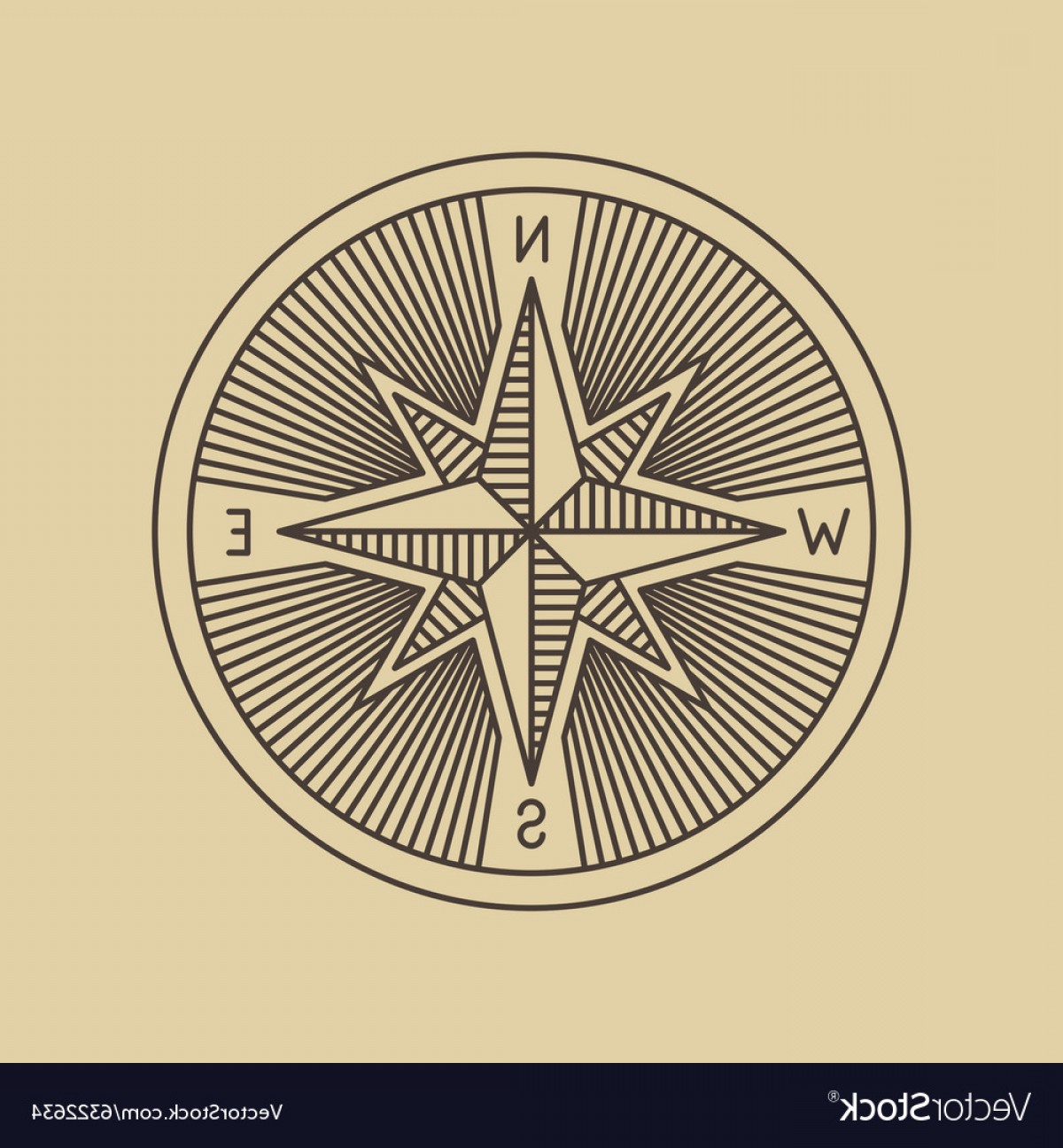 1200x1296 Round Linear Vintage Compass Logo Vector Lazttweet