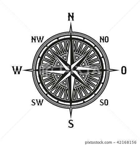 450x468 Vintage Navigation Compass Vector Icon Isolated