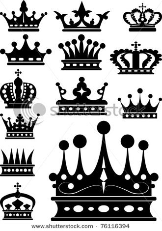 330x470 Crown. Vector Set. Vintage Elements For Your Design. Isolated