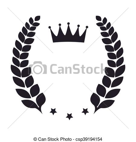 450x470 Wreath Vintage Crown Icon Vector Illustration. Wreath Vintage