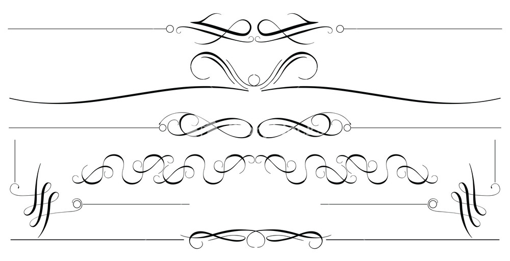 1000x512 Set Of Vintage Design Elements Vector Illustration Royalty Free