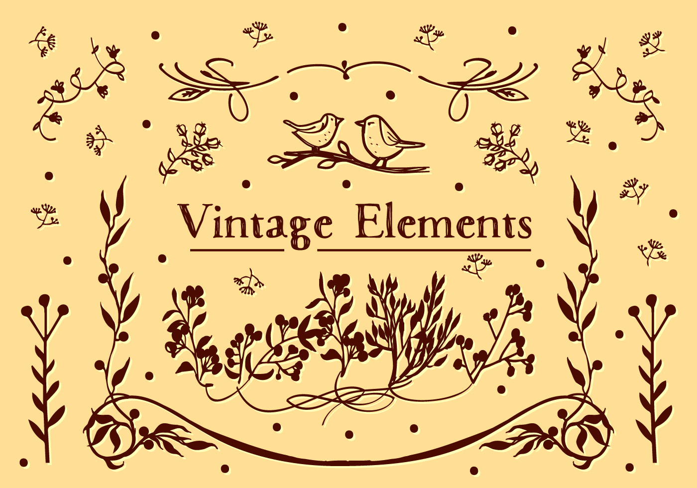 1400x980 Vintage Vector Elements