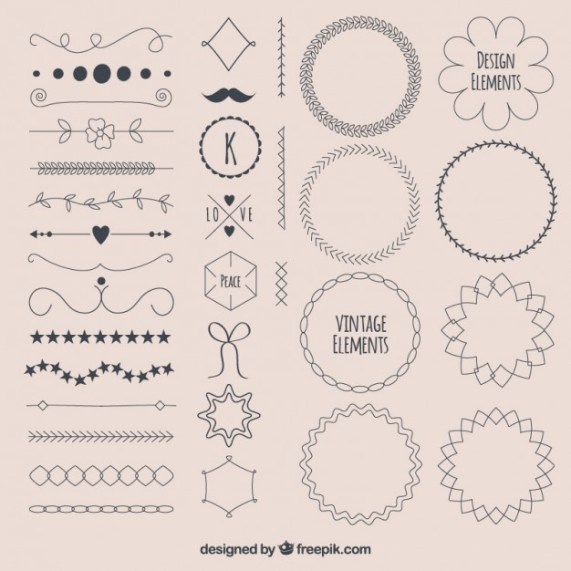 626x626 Vintage Design Elements Vector Free Download