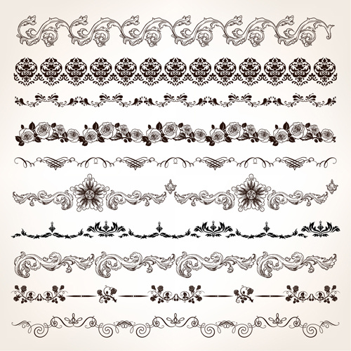 500x500 Set Of Vintage Design Elements Vector Borders Free Vector In Adobe