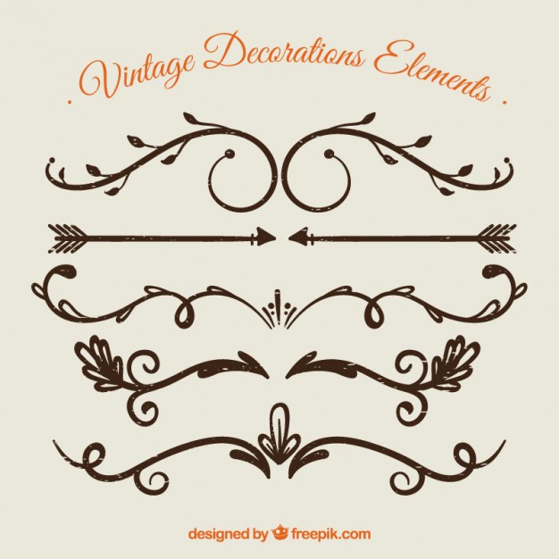 626x626 Vintage Decoration Element Collection Vector Free Download