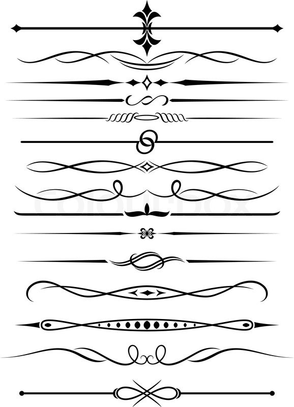 578x800 Vintage Elements And Borders Set For Ornate And Decoration Stock