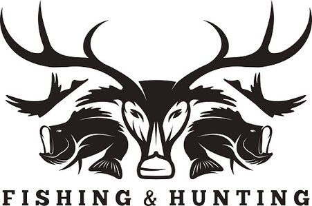 451x299 Hunting And Fishing Vintage Emblem Vector Design Template Premium