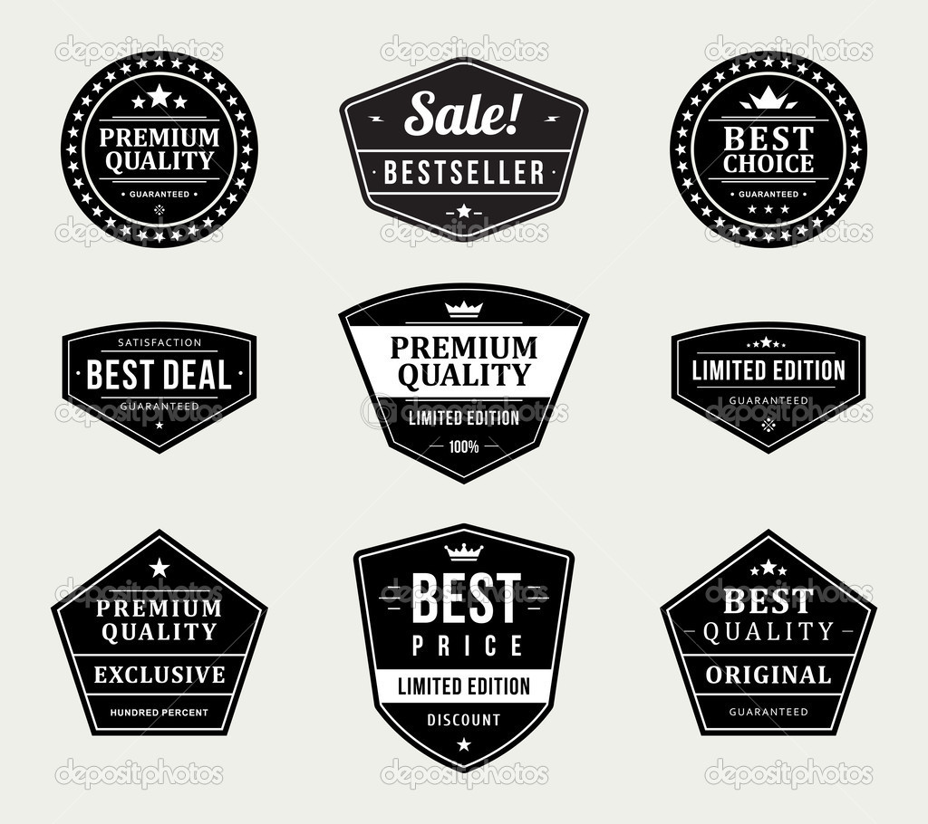 1024x910 14 Blank Retro Vintage Badges Vector Images