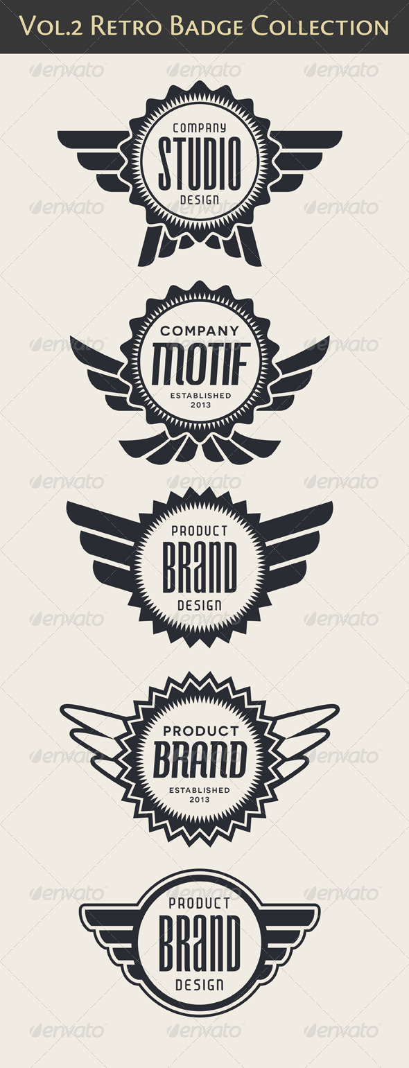 590x1541 Retro Vintage Badges Vector Set