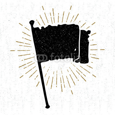 400x400 Hand Drawn Vintage Icon With A Textured Flag Vector Illustration