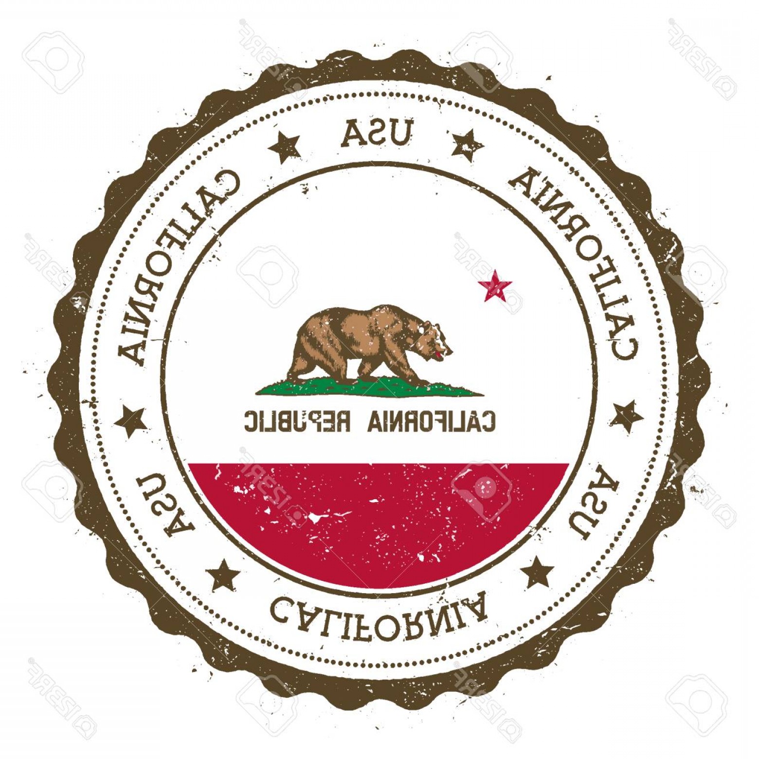 1560x1560 Photostock Vector California Flag Badge Grunge Rubber Stamp With