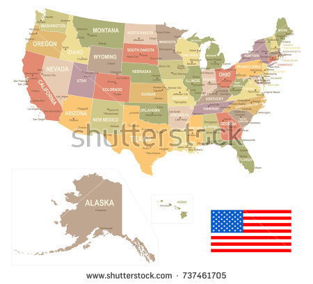 450x409 Vintage Montana Map United States Vintage Map Flag Vector Stock