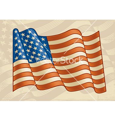 380x400 Vintage American Flag Vector