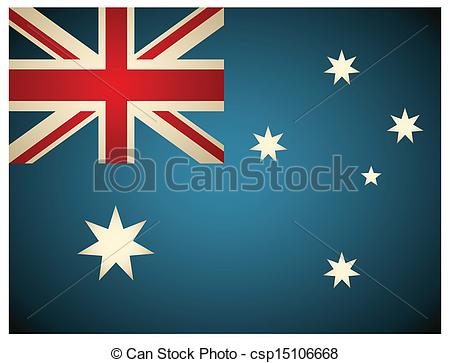 450x363 Vintage Australia Flag. Vector Illustration.