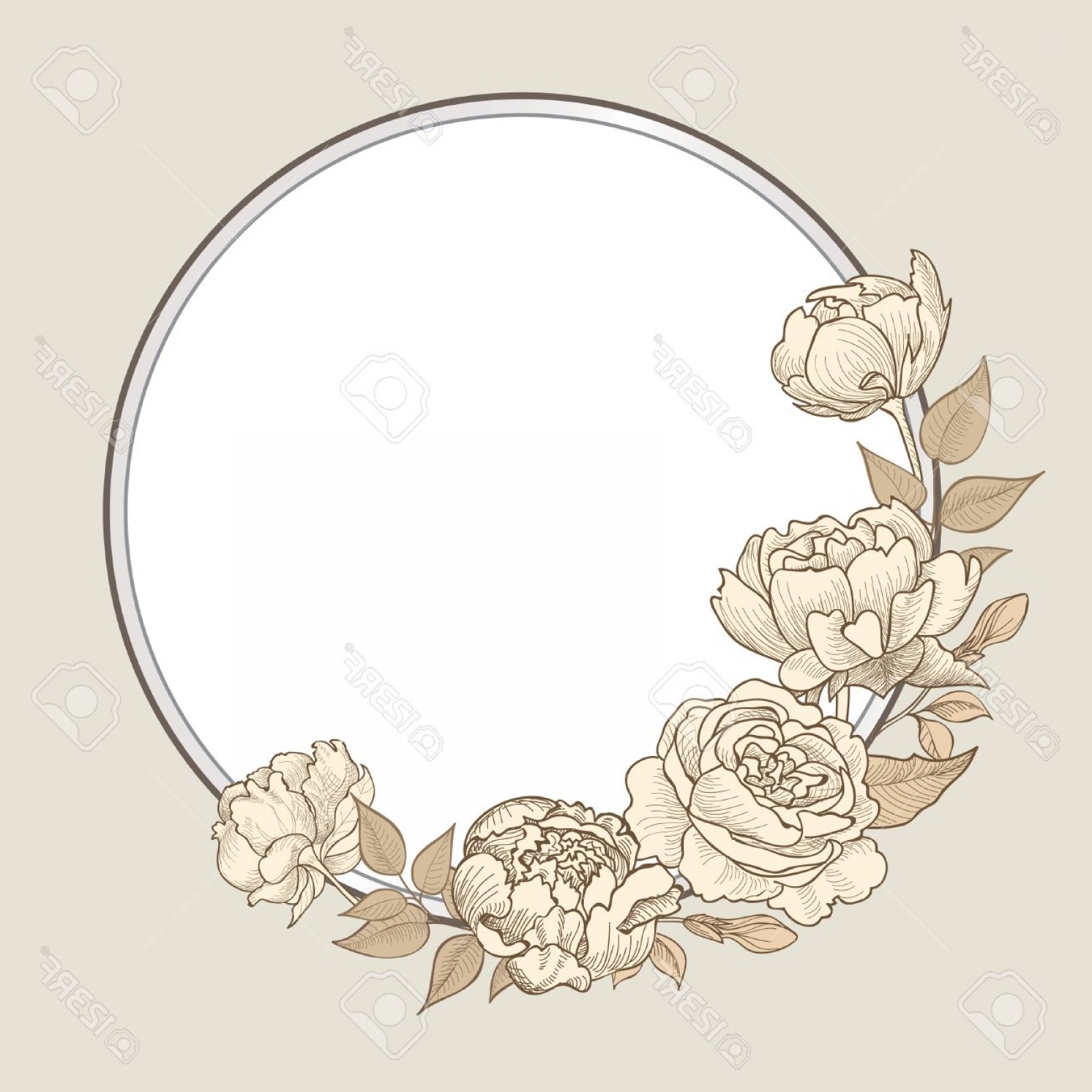 1560x1560 Photostock Vector Flower Frame Floral Border Vintage Flourish