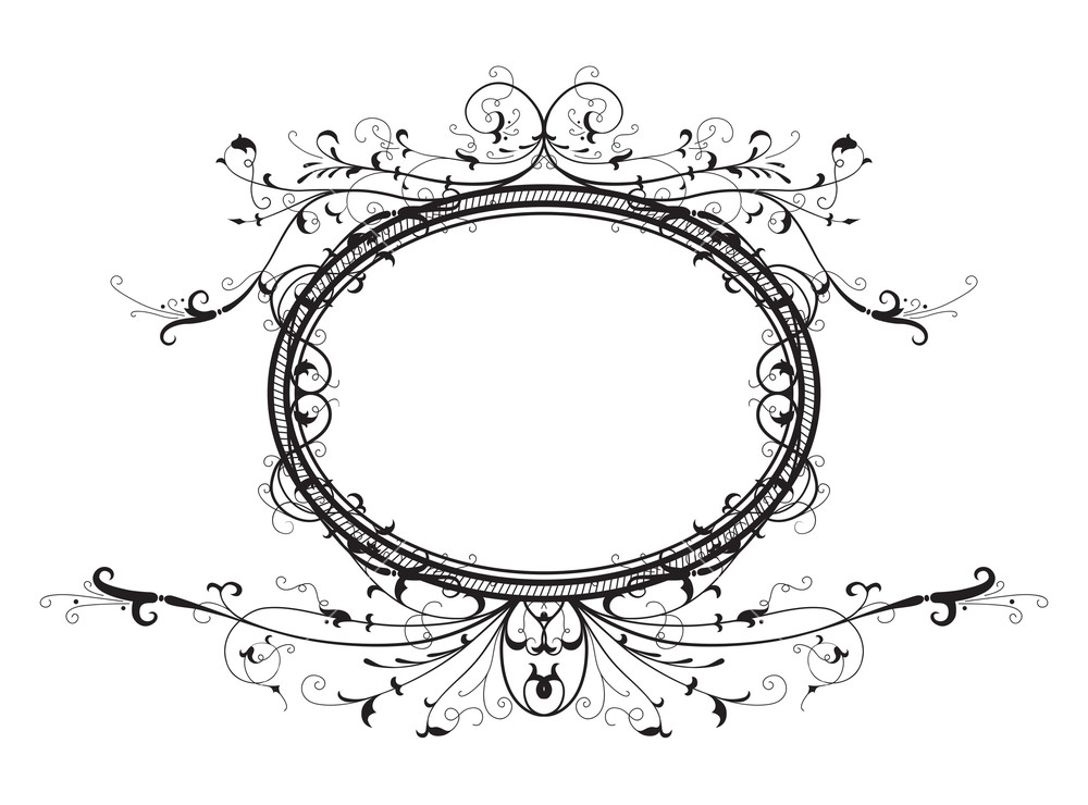 1000x740 Vintage Floral Frame Vector Illustration Royalty Free Stock Image