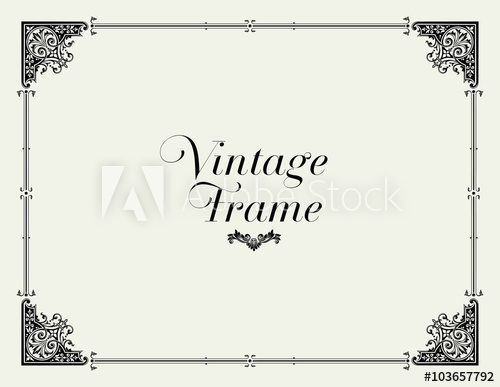500x387 Vintage Ornament Border. Decorative Floral Frame Vector.