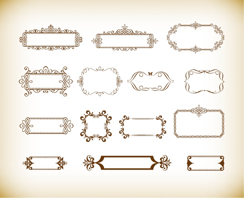 794x645 Vintage Ornament Floral Frame Vector Set Free Vector Graphics