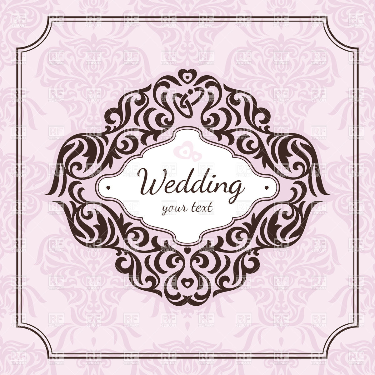 1200x1200 Vintage Floral Frame For Wedding Invitation Vector Image Vector