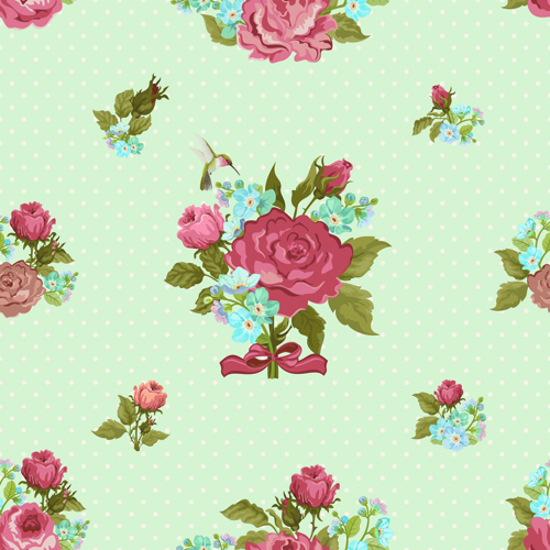 500x500 Vintage Flower Vector Patterns 01 Free Download