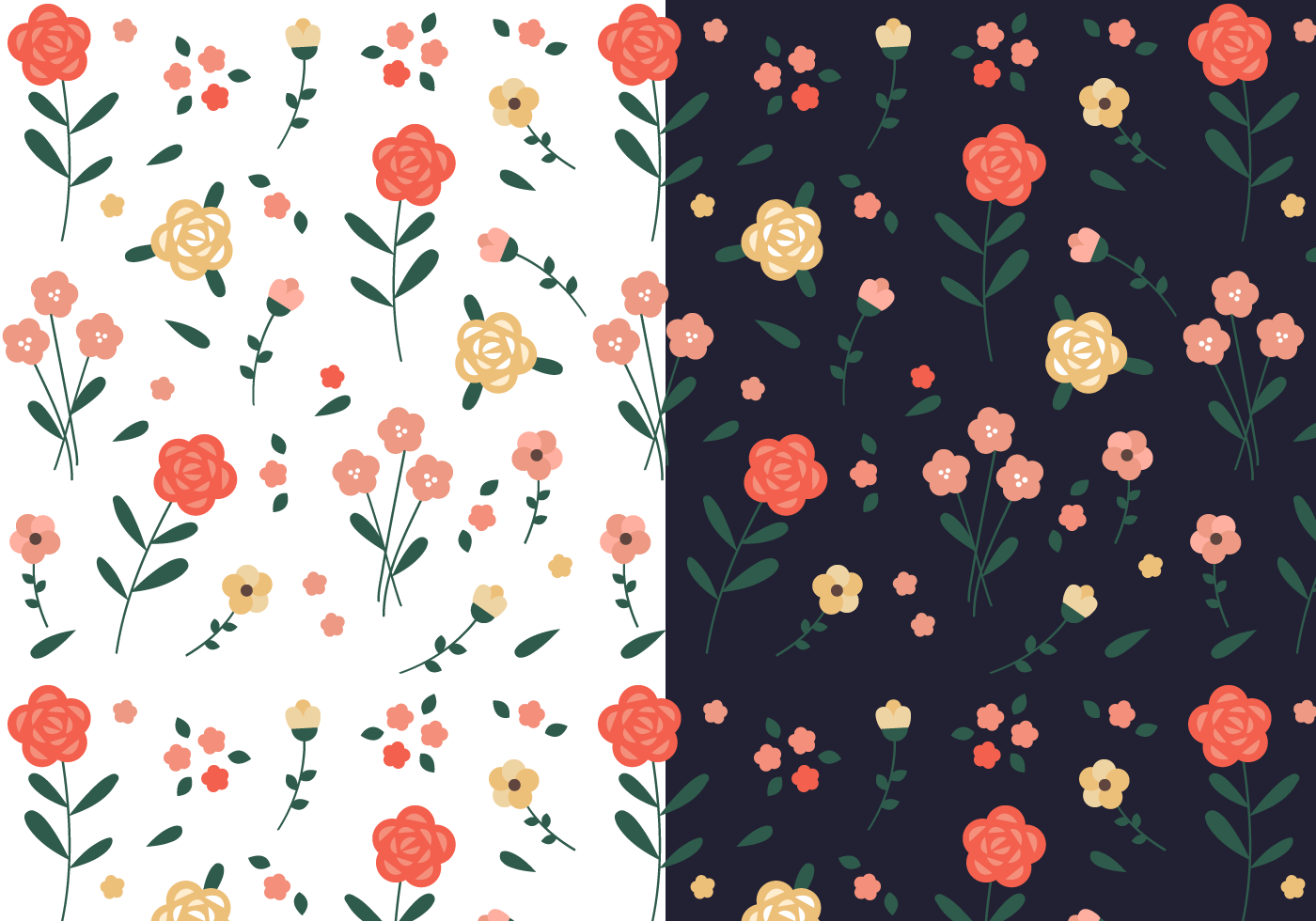 1400x980 Seamless Floral Pattern