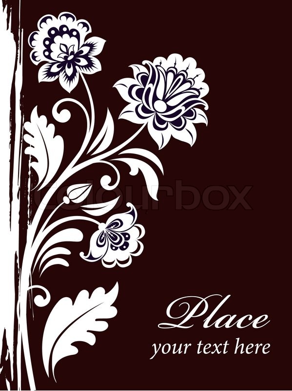 599x800 Vector Vintage Floral Background With Decorative Flowers For