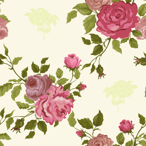 500x500 Vintage Flower Vector Patterns 02 Free Download