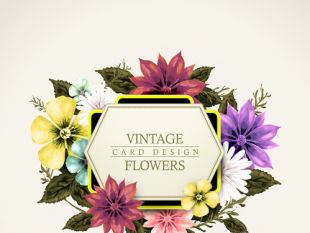 310x233 Set Of Vintage Flowers Vector Free Vectors Ui Download