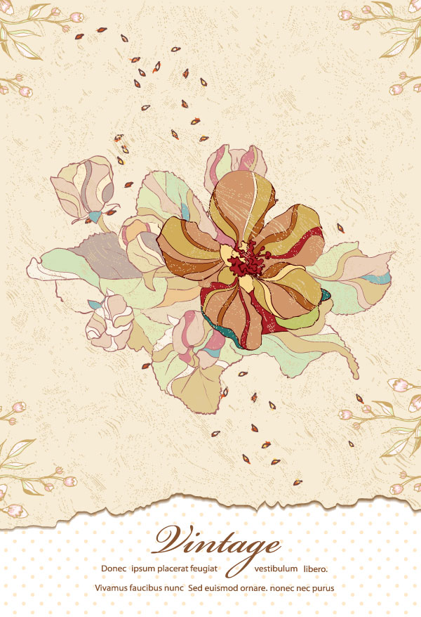 600x878 Free Graphics Vintage Vector Flowers And Floral Ornament Sets